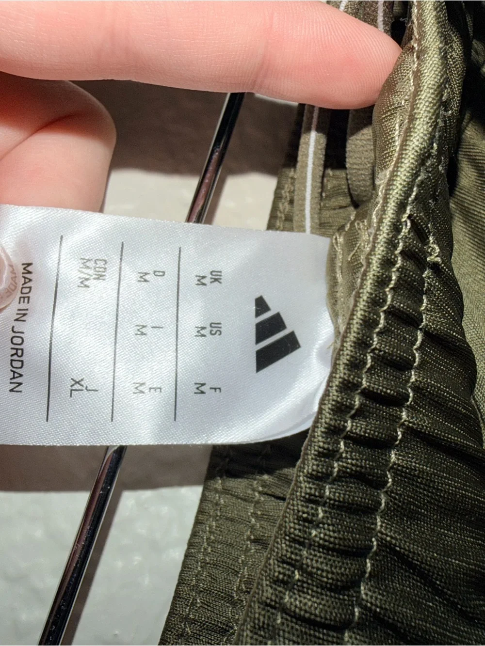 adidas Men’s Olive Athletic Shorts with 3 White Stripes NWOT